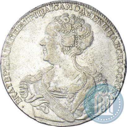 Picture 1 rouble 1725 year СПБ "Petersburg type, portrait turned to the left"