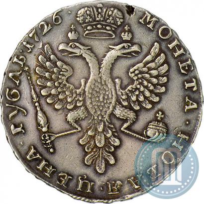 Фото 1 рубль 1726 года  "Московский тип, портрет влево"