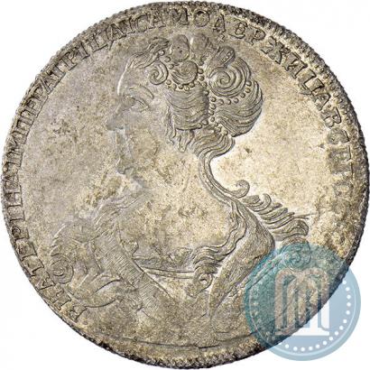 Фото 1 рубль 1726 года СПБ "Петербургский тип, портрет влево"