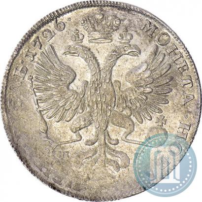 Фото 1 рубль 1726 года СПБ "Петербургский тип, портрет влево"