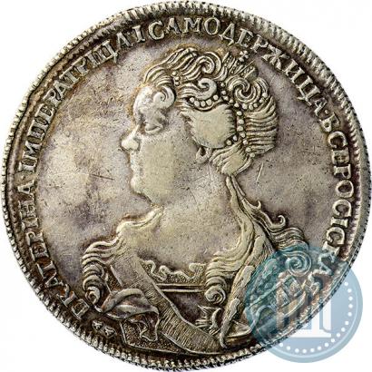 Фото 1 рубль 1726 года СПБ "Петербургский тип, портрет влево"