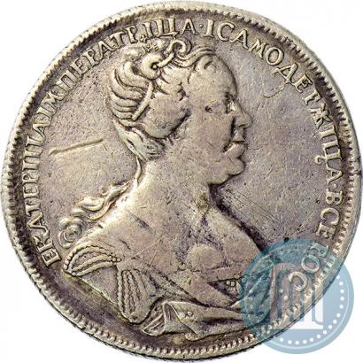 Фото 1 рубль 1726 года СПБ "Петербургский тип, портрет вправо"