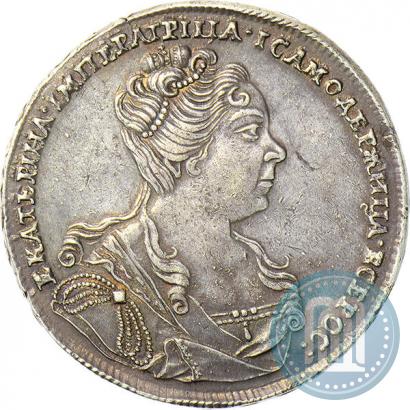Picture 1 rouble 1727 year  "Moscow type, portrait turned to the right"