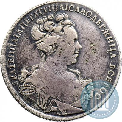Picture 1 rouble 1727 year СПБ "High haircut"