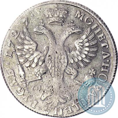 Фото 1 рубль 1727 года СПБ "Петербургский тип, портрет вправо"