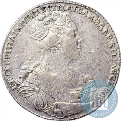 Picture 1 rouble 1727 year СПБ "Petersburg type, portrait turned to the right"