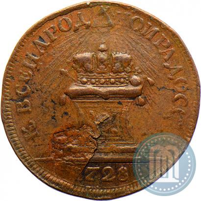 Picture Token Coin 1728 year  "Coronation of the Emperor Peter II"
