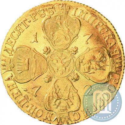 Фото 10 рублей 1772 года СПБ 