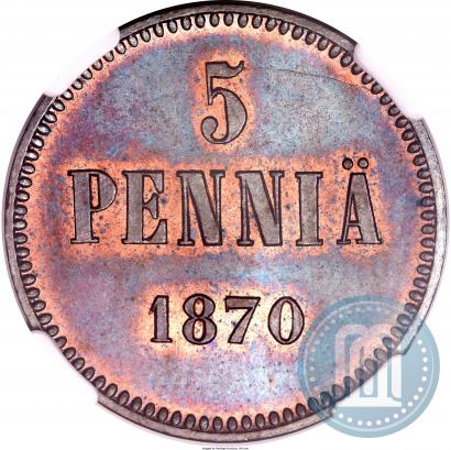 Фото 5 пенни 1870 года  