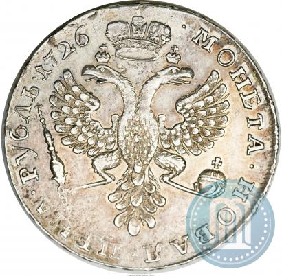 Фото 1 рубль 1726 года  "Московский тип, портрет влево"