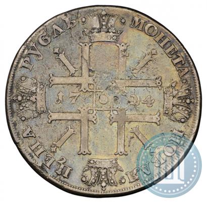 Фото 1 рубль 1724 года СПБ "Солнечный, в латах"