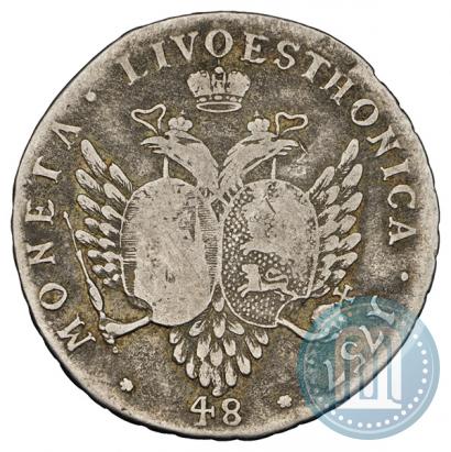 Picture 48 kopecks 1757 year  "For Livonia"