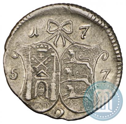 Picture 2 kopecks 1757 year  "For Livonia"
