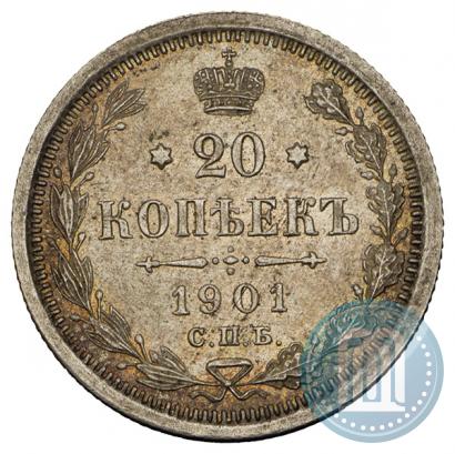 Picture 20 kopecks 1901 year СПБ-ФЗ 