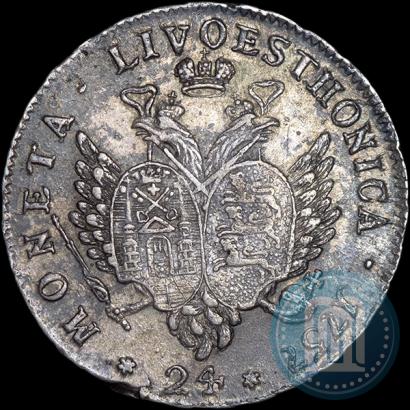 Picture 24 kopecks 1757 year  "For Livonia"