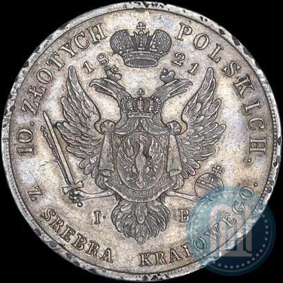 Picture 10 złotych 1821 year IB 