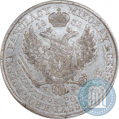 Picture 5 złotych 1832 year KG 