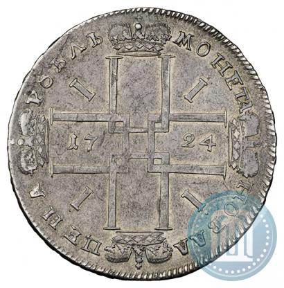 Фото 1 рубль 1724 года OK "Портрет в античных доспехах"