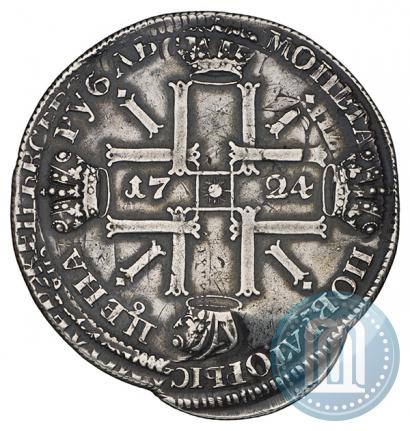 Фото 1 рубль 1724 года СПБ "Солнечный, в латах"