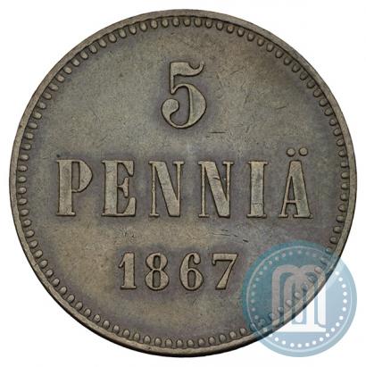 Picture 5 pennia 1867 year  