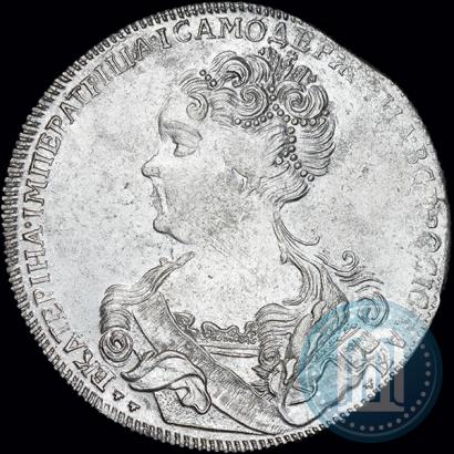 Фото 1 рубль 1726 года СПБ "Петербургский тип, портрет влево"