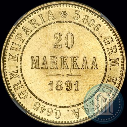 Picture 20 markkaa 1891 year L 