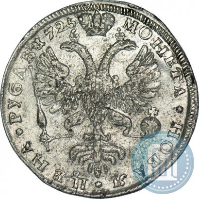 Picture 1 rouble 1725 year СПБ "Petersburg type, portrait turned to the left"
