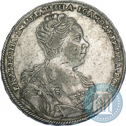 Picture 1 rouble 1727 year  "Moscow type, portrait turned to the right"