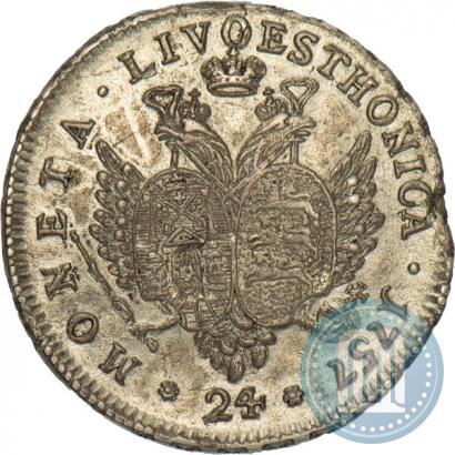 Picture 24 kopecks 1757 year  "For Livonia"