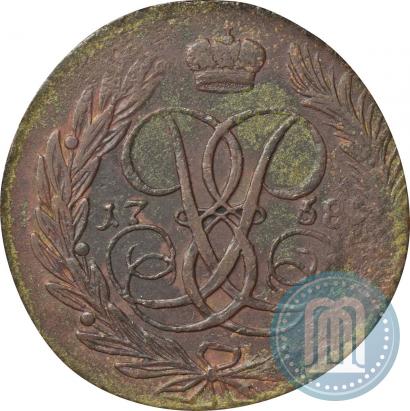 Picture 5 kopecks 1758 year  