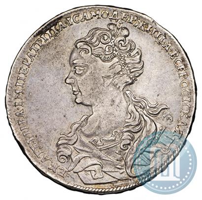 Фото 1 рубль 1726 года  "Московский тип, портрет влево"