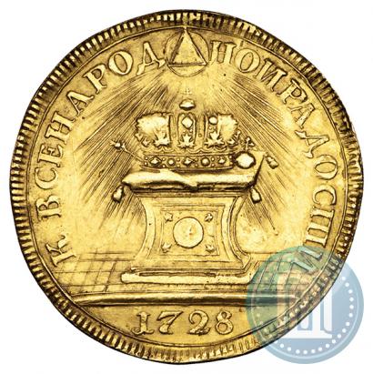 Picture Token Coin 1728 year  "Coronation of the Emperor Peter II"