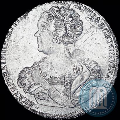 Фото 1 рубль 1725 года СПБ "Петербургский тип, портрет влево"