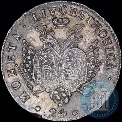 Picture 24 kopecks 1757 year  "For Livonia"