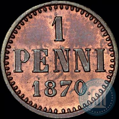 Фото 1 пенни 1870 года  