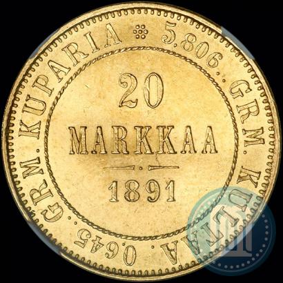 Picture 20 markkaa 1891 year L 