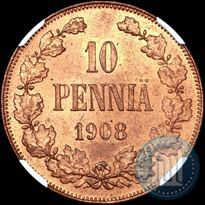 Picture 10 pennia 1908 year  