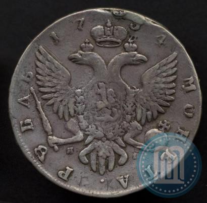 Фото 1 рубль 1754 года СПБ-ЯI "Портрет работы Бенджамина Скотта"