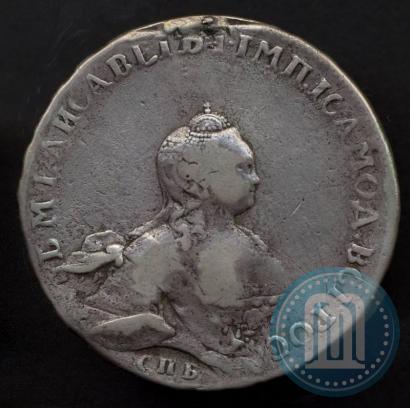 Фото 1 рубль 1754 года СПБ-ЯI "Портрет работы Бенджамина Скотта"