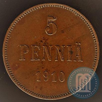 Picture 5 pennia 1910 year  