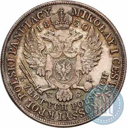 Picture 5 złotych 1830 year KG 