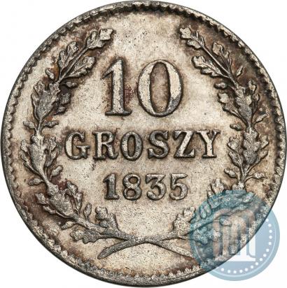 Фото 10 грошей 1835 года  "Свободный город Краков"