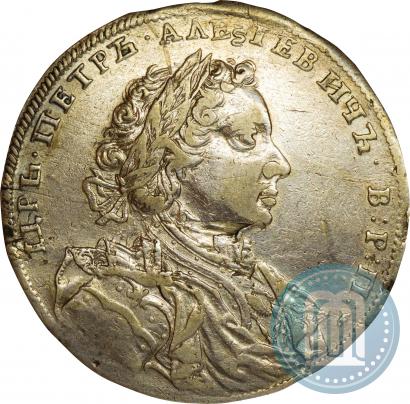 Фото 1 рубль 1707 года Н "Портрет работы Г. Гаупта"