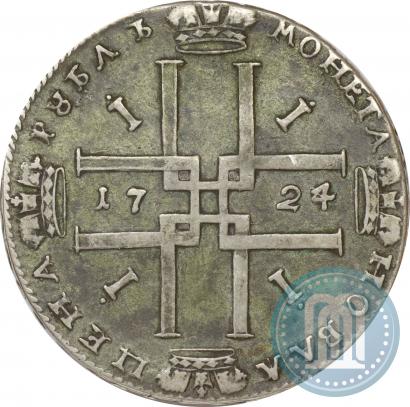 Фото 1 рубль 1724 года  "Портрет в античных доспехах"