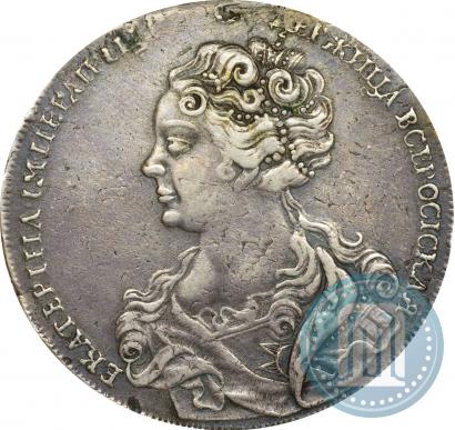 Picture 1 rouble 1725 year  "Moscow type, portrait turned to the left"