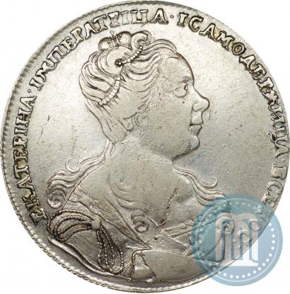 Picture 1 rouble 1727 year  "Moscow type, portrait turned to the right"