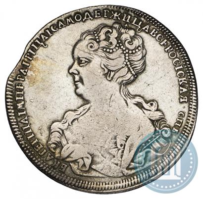 Фото 1 рубль 1725 года СПБ "Петербургский тип, портрет влево"