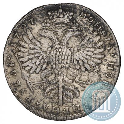 Фото 1 рубль 1727 года СПБ "Петербургский тип, портрет вправо"