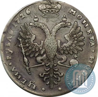 Фото 1 рубль 1726 года  "Московский тип, портрет вправо"