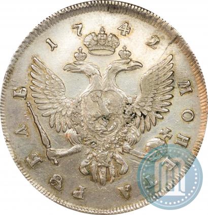 Фото 1 рубль 1742 года СПБ 